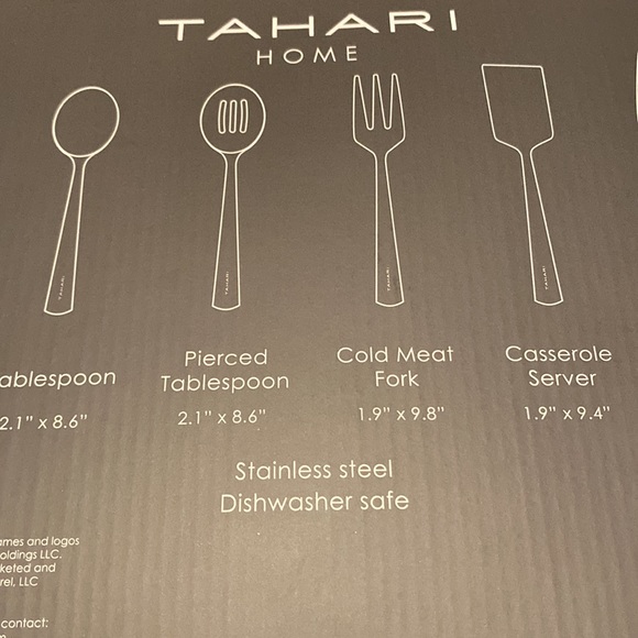 TAHARI Serving Set 6 Piece Stainless Steel Serving Set TAHARI Home - Picture 9 of 9